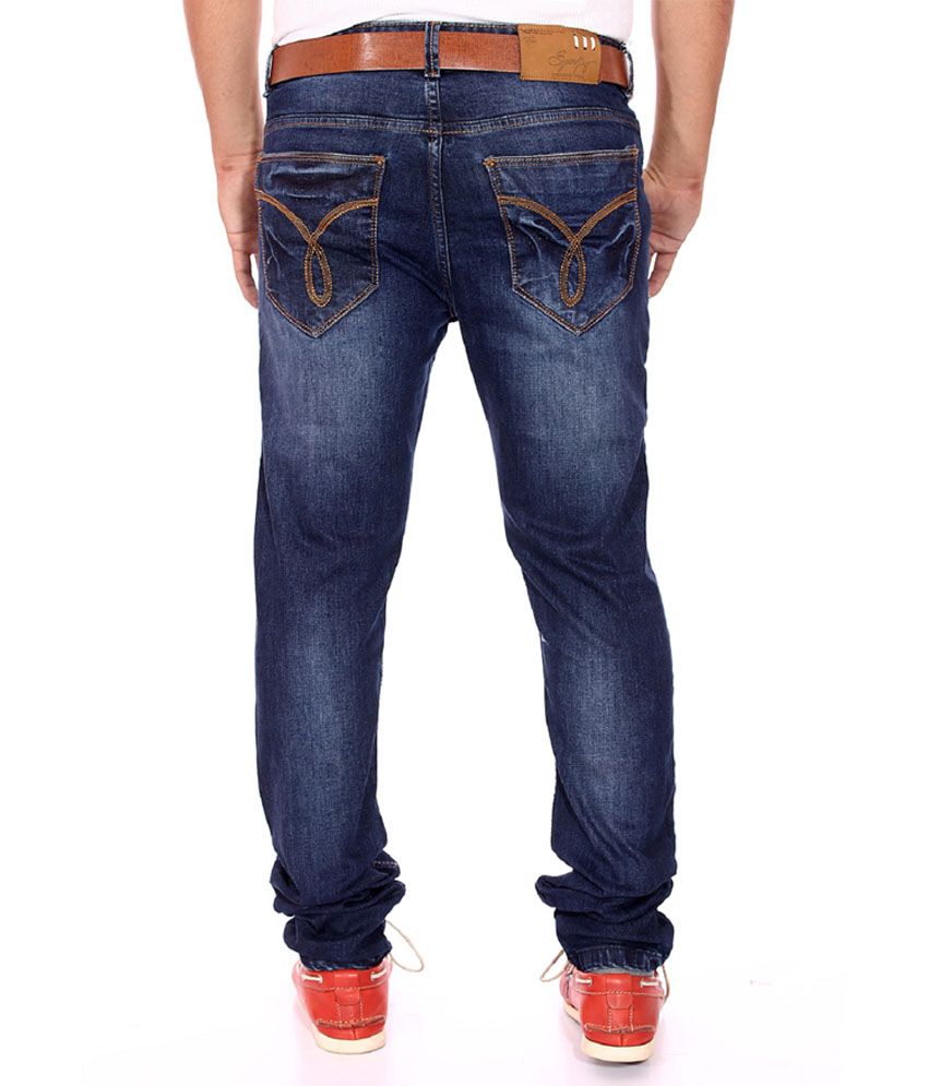 Sparky Blue Faded Slim Fit Lycra Denim 