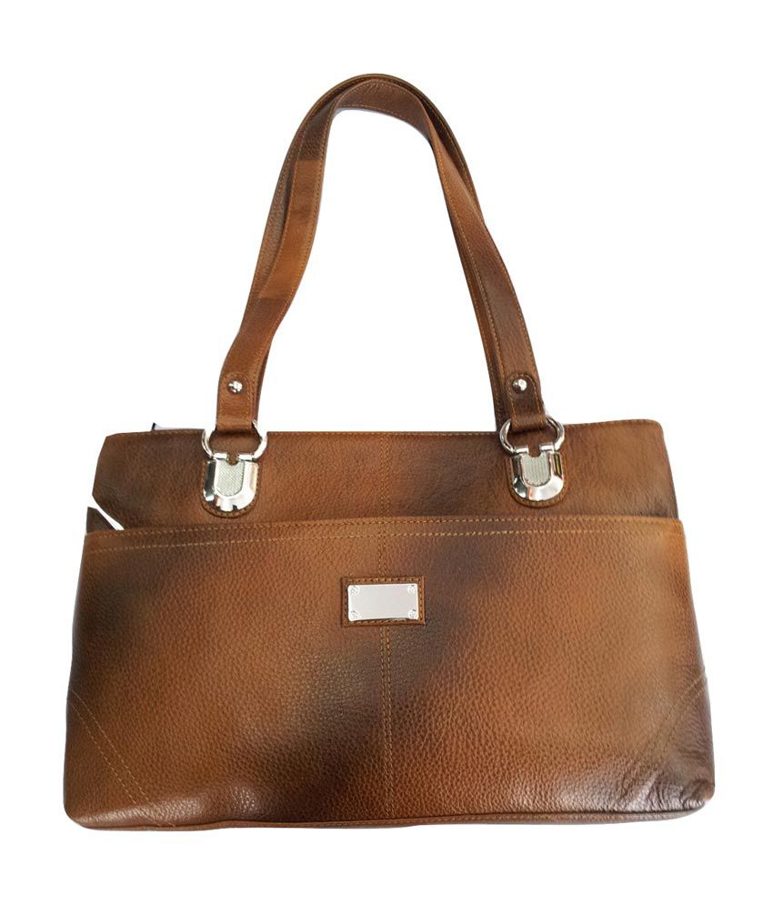 Jainsco Tan Shaded Milled Leather Bag - Buy Jainsco Tan Shaded Milled ...