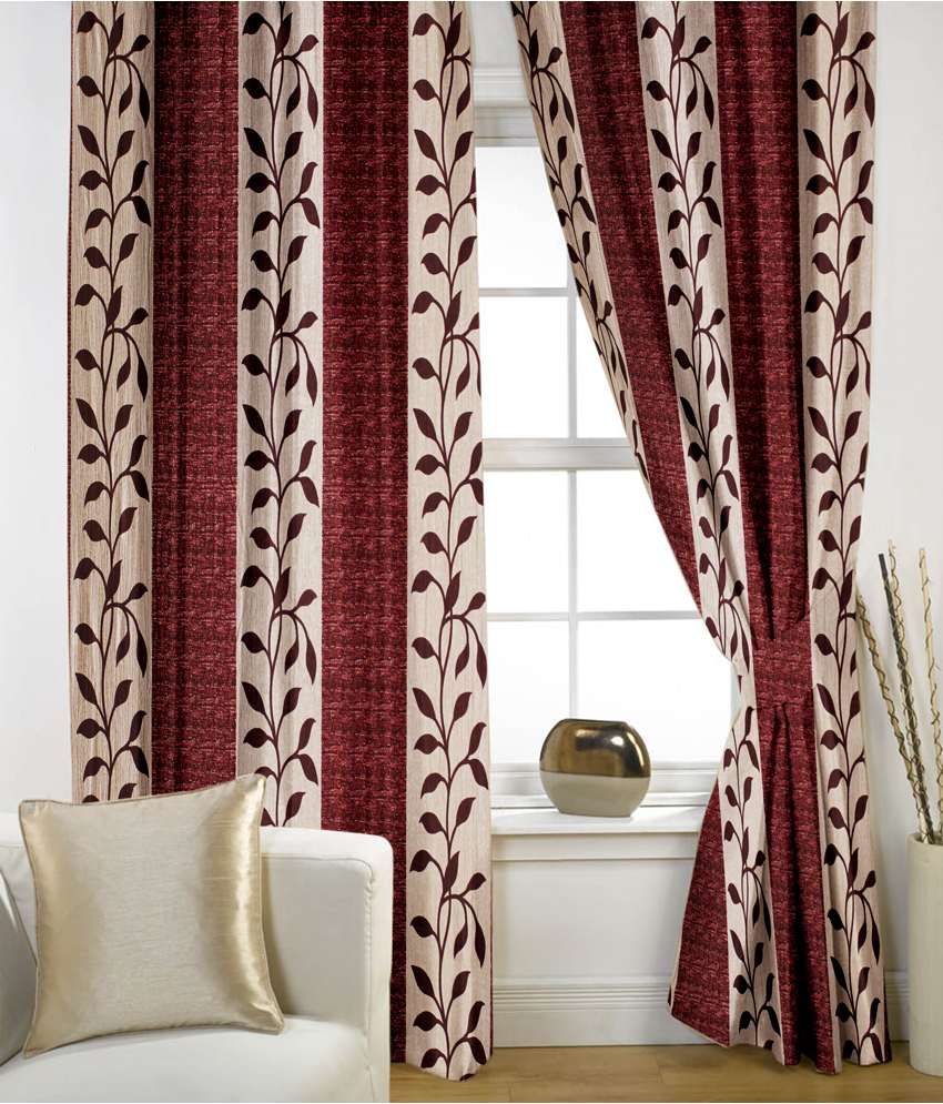StoryHome Set of 2 Window Eyelet Curtains Printed Red Buy StoryHome
