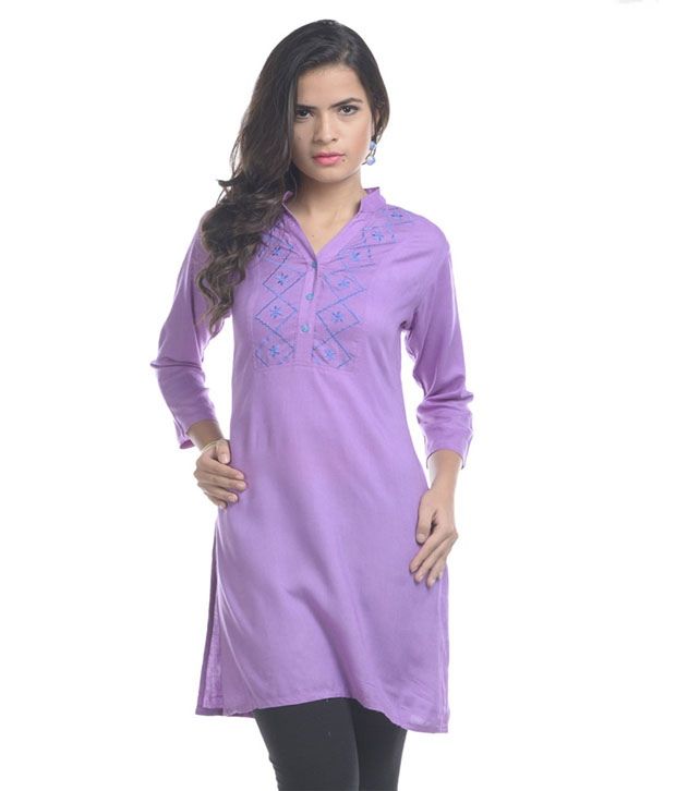 purple colour combination kurti