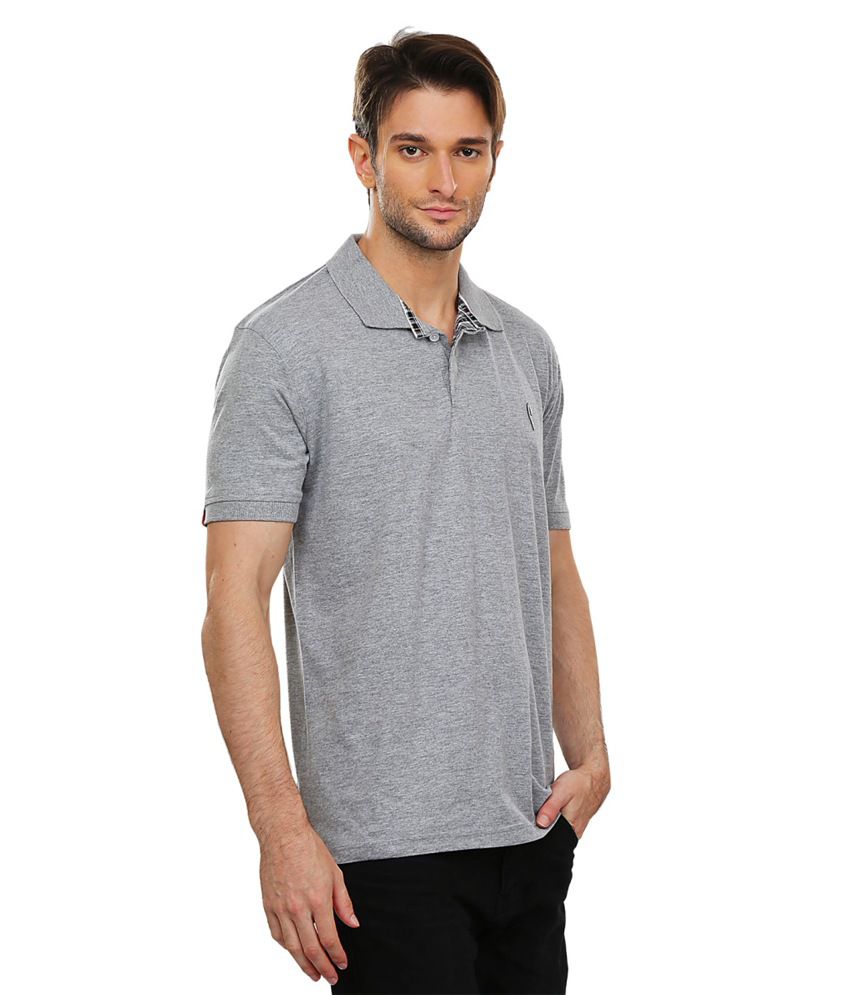Stride Grey Collar Neck T-shirt - Buy Stride Grey Collar Neck T-shirt ...