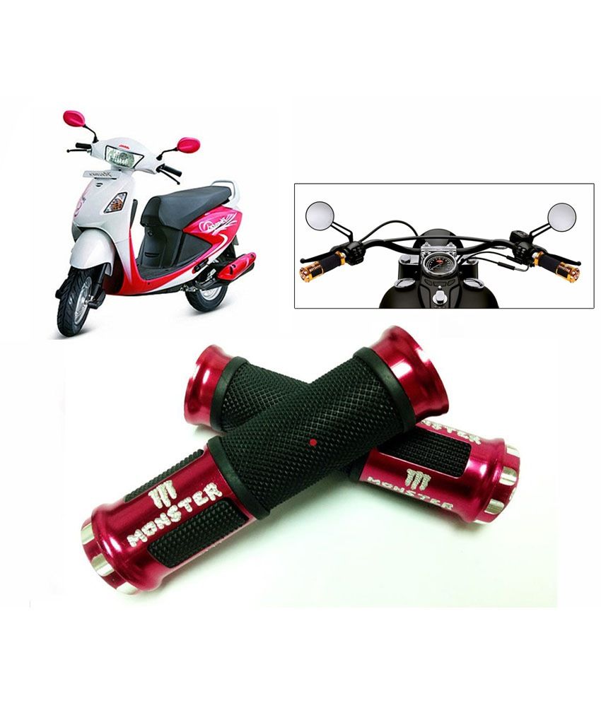 Relax Monster Designer Red Bike Handle Grip For Yamaha Alpha Scooty