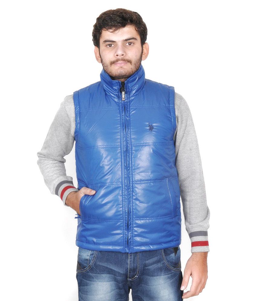 U.S. Polo Assn. Blue Polyester Casual Sleeveless Jackets - Buy U.S
