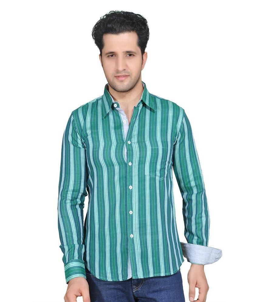 Ubho Core Green 100 Percent Cotton Regular Casuals Shirts - Buy Ubho ...