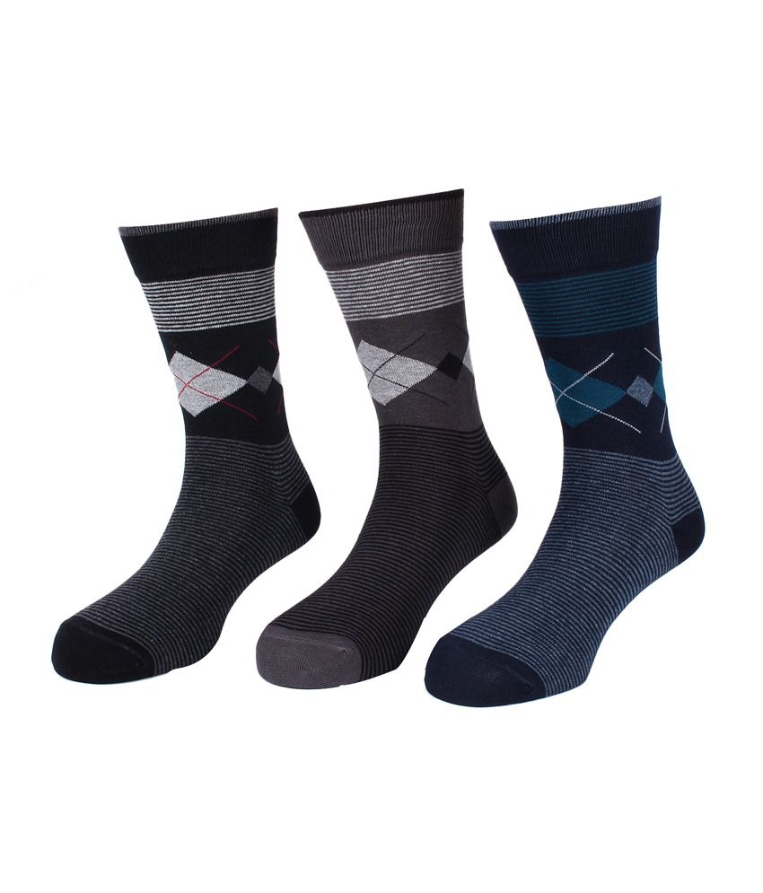 Lacarte Cotton Spandex Socks- 3 Pair Pack: Buy Online at Low Price in ...
