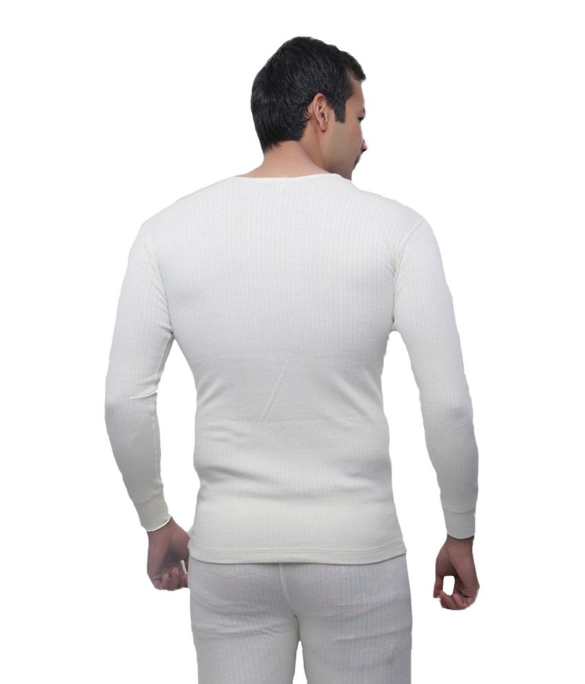 Groversons White Cotton Men's Thermal Tops ( Pack of 1 ) Buy