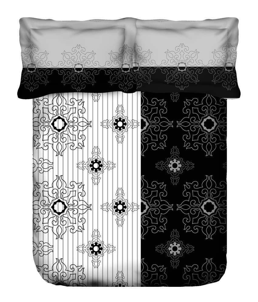 Home Expression Usa Black & White Abstract Cotton Double ...