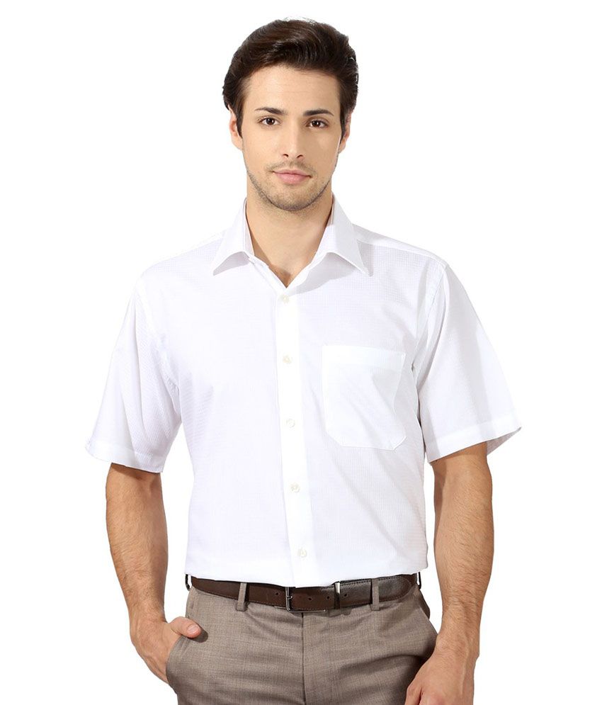 Maheshwari Dresses White Cotton Blend Solids Men's Casual Shirt - Buy ...