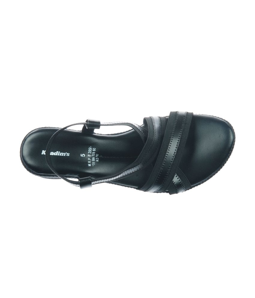 Khadim's Women Black Strapon Sandal Price in India Buy Khadim's Women
