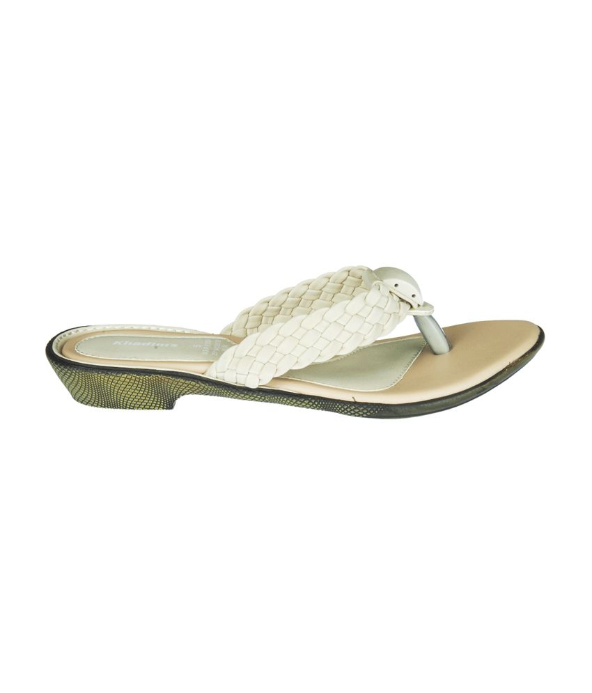 Khadim's Women White Slip-on Sandal Price in India- Buy Khadim's Women ...