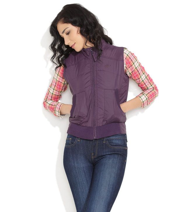 Buy Wrangler Purple Sleeveless Quilted Jacket Online at Best Prices in ...