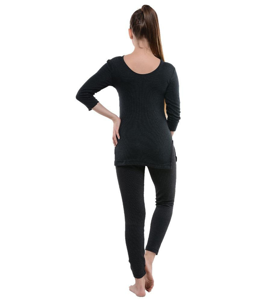 Buy Macrowoman Black Thermal Innerwear For Women Online at