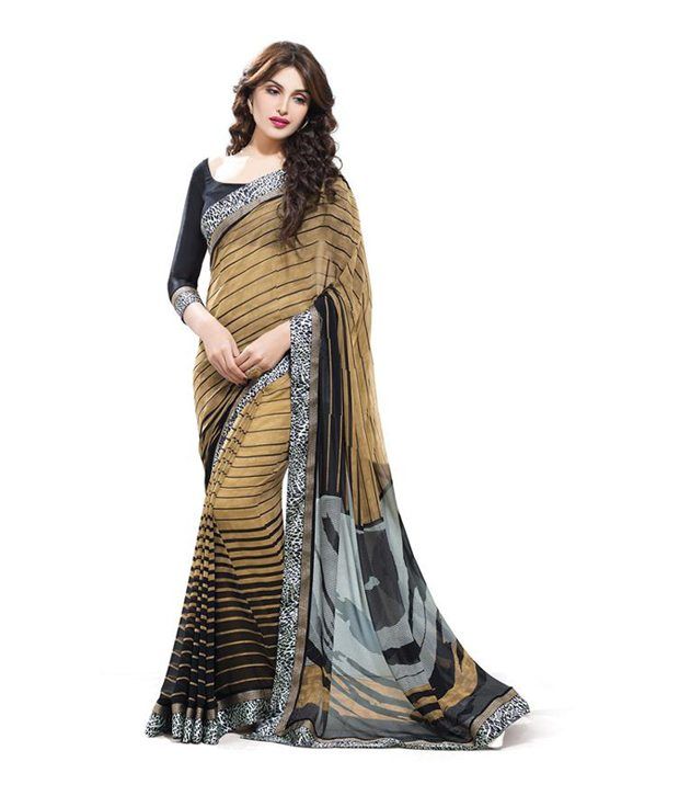 Vandana Online Multicoloured Georgette Saree - Buy Vandana Online Multicoloured Georgette Saree 