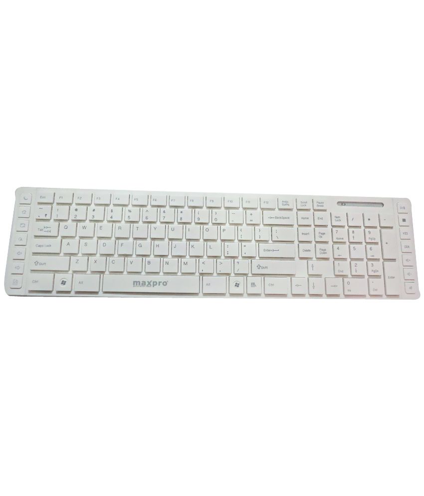 Maxpro k1200g+m488gb+g01uf White Wireless Keyboard Mouse Combo Keyboard