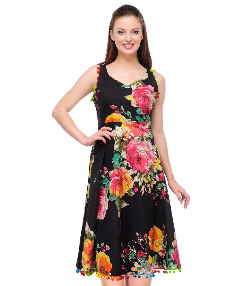 Shabhari Black Printed Dress Shabhari Black Printed Dress