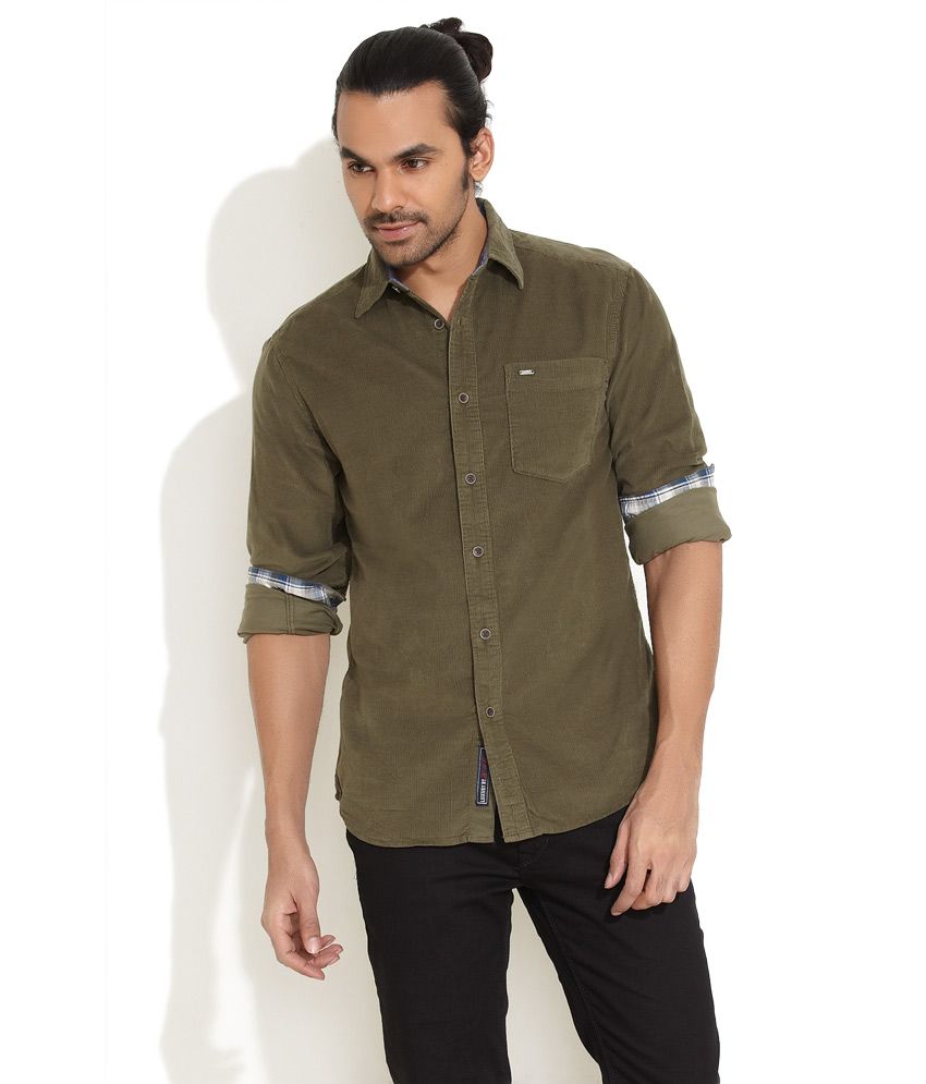 olive collared shirt