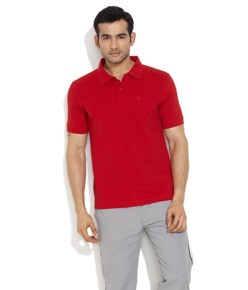 Dixcy Scott Dark Red Cool Polo T-Shirt With Pocket - Buy Dixcy Scott ...