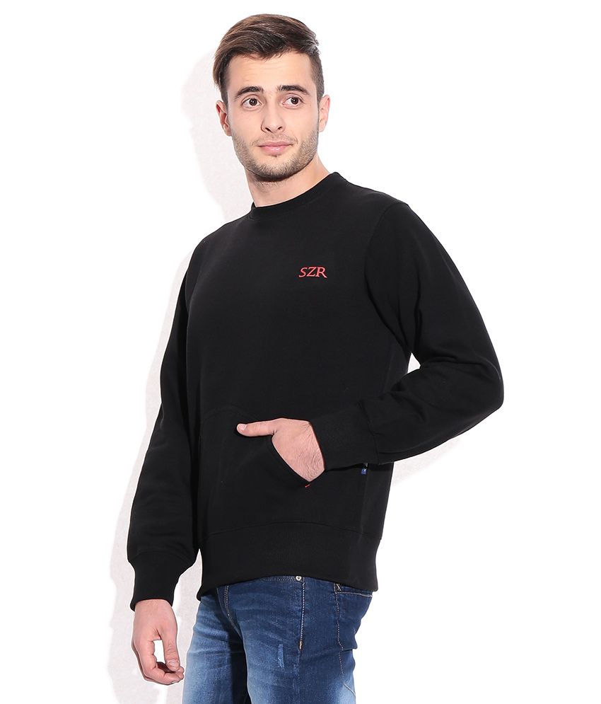 Slazenger Black Non Zipped Full Sleeves Men Sweatshirt - Buy Slazenger ...