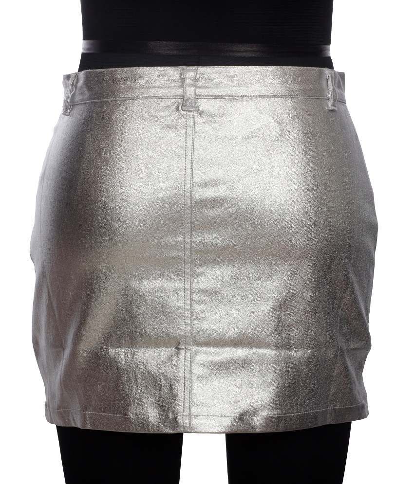 Karyn Metallic Sliver Short Skirt For Kids - Buy Karyn Metallic Sliver ...