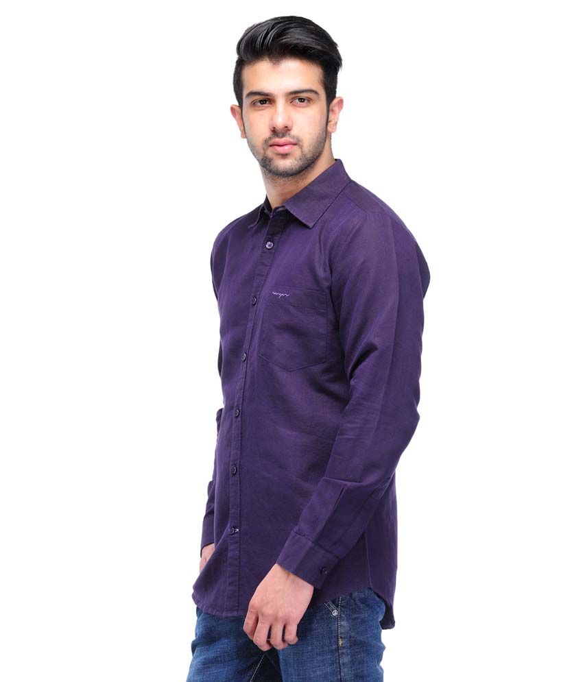 mens purple linen shirt