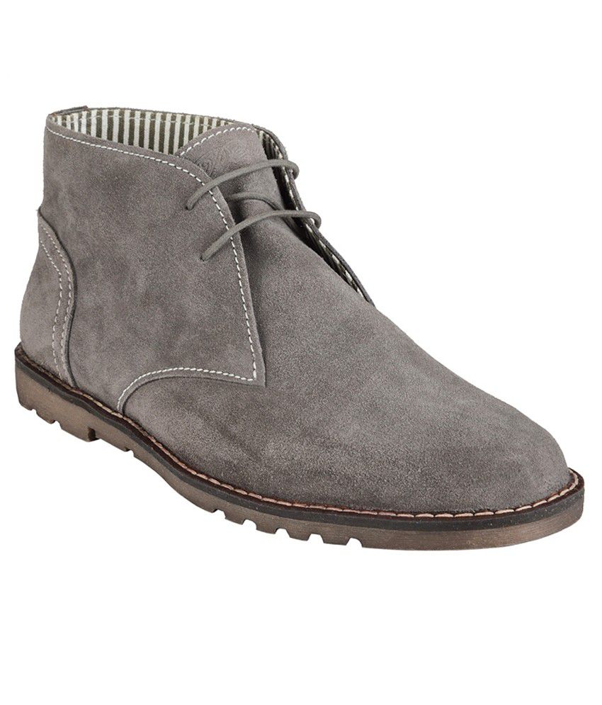 Delize Grey Ankle Length Derby Shoes - Buy Delize Grey Ankle Length ...