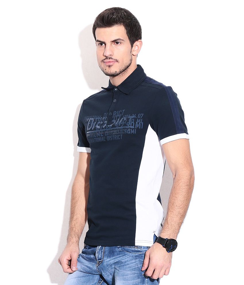 Celio Blue Cotton T-shirt - Buy Celio Blue Cotton T-shirt Online at Low
