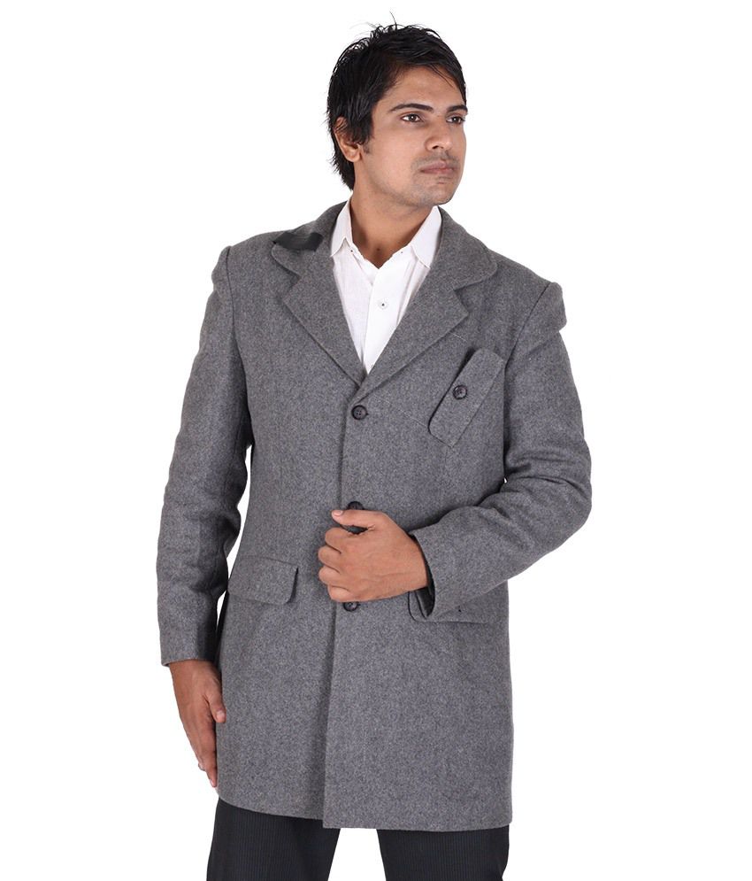 Owncraft Gray Wool Overcoat - Buy Owncraft Gray Wool Overcoat Online at ...