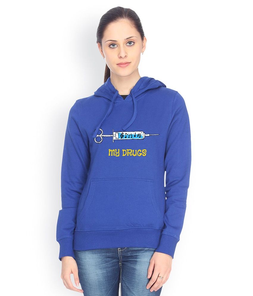     			Campus Sutra Blue Cotton - Fleece Non Zippered