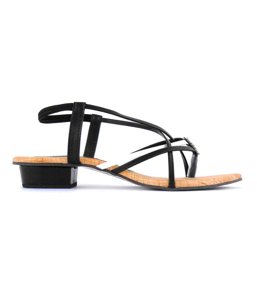 Tohfa Charming Black And White Sandals For Women Price in India- Buy ...