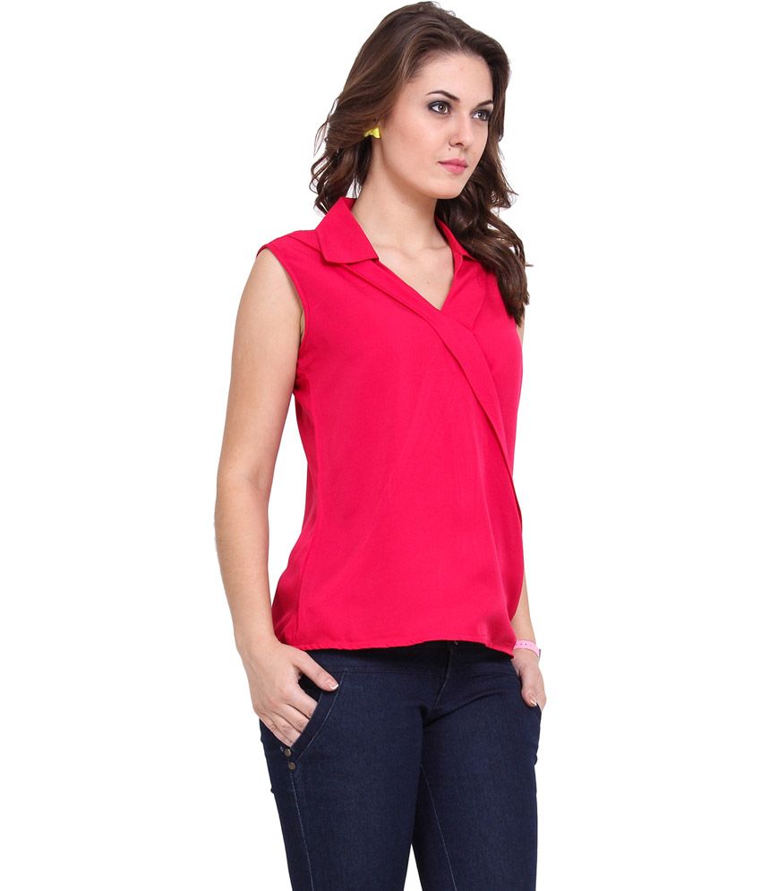 pink crepe blouse