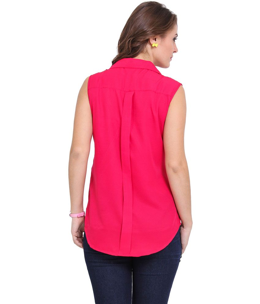 pink crepe blouse