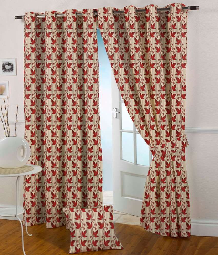 Presto Single Door Eyelet Curtain Floral Red