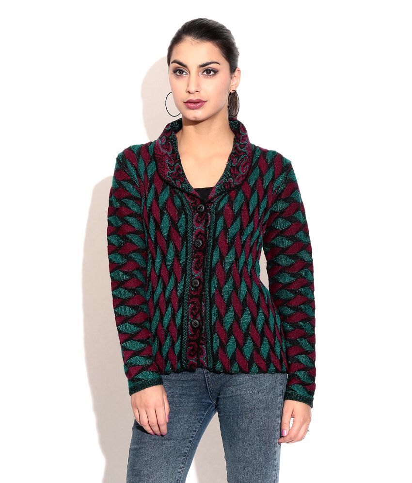 Buy Jainish Fancy Multi Color Knitted Womens Winter Wear Cardigan Online at  Best Prices in India - Snapdeal