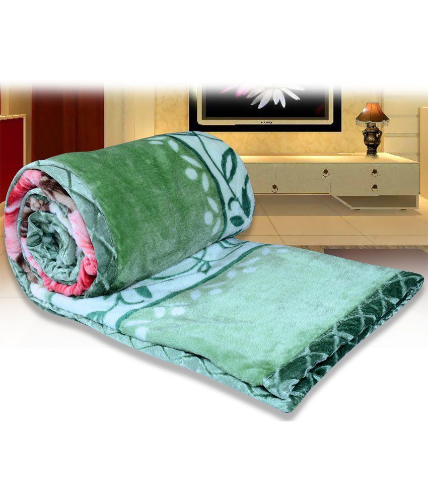 Urban Style Green Polyester Soft And Warm Double Bed Mink Blanket Buy
