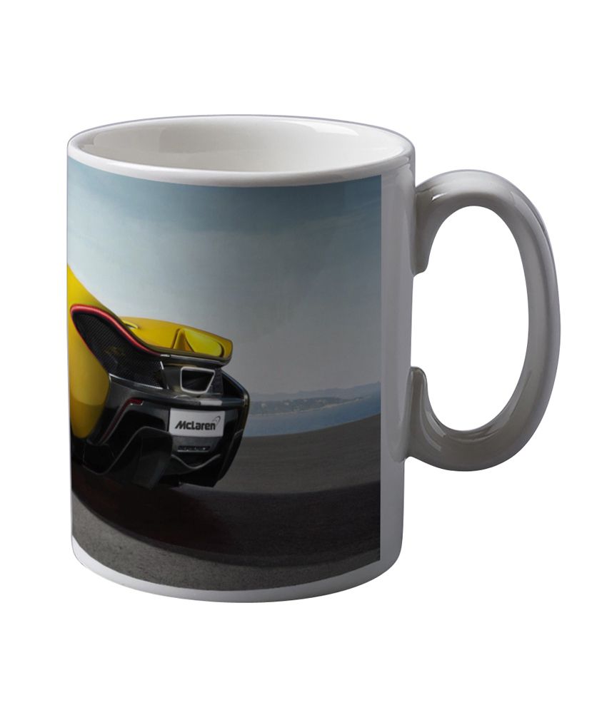 Artifa White Yellow Mclaren Sports Car Inspired Coffee Mug: Buy Online ...