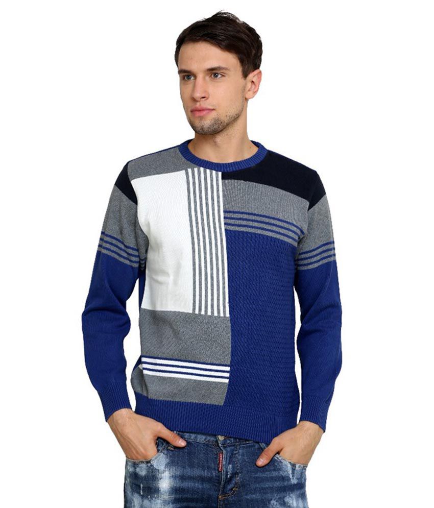 Lbr Blue Cotton Round Neck Sweaters - Buy Lbr Blue Cotton Round Neck ...