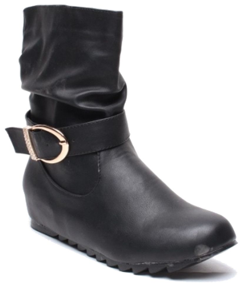 Anand Archies Black Flat Boots Price in 