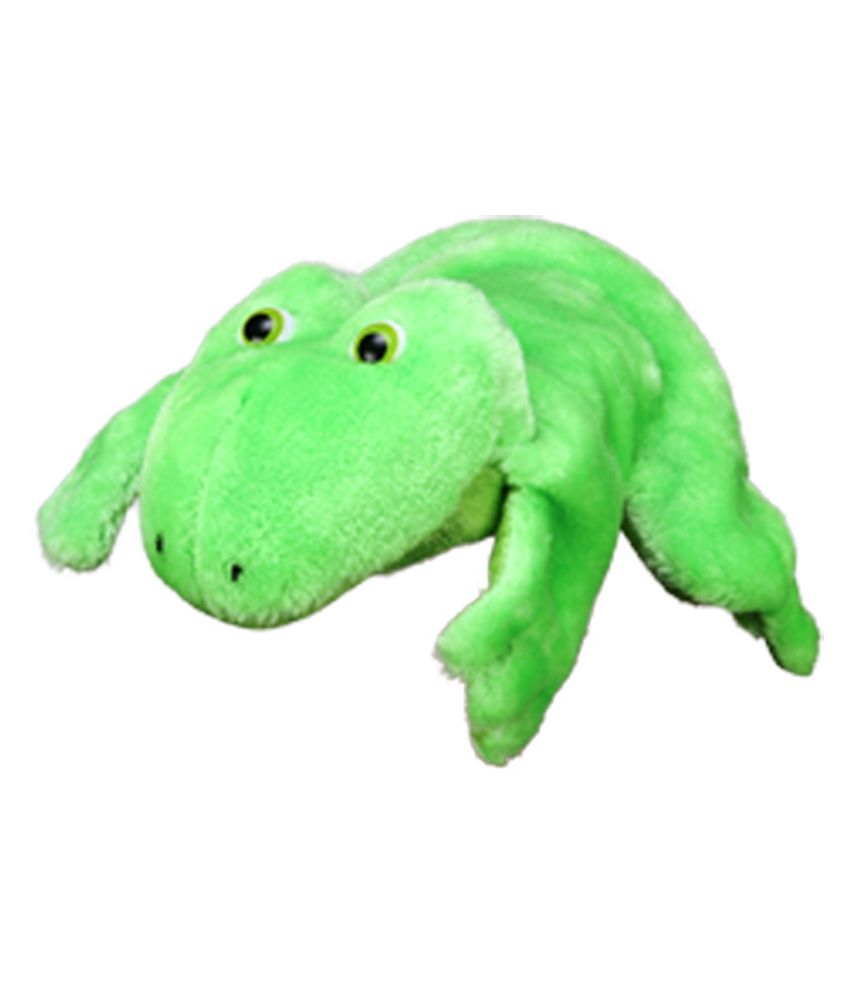 green frog cartoon puppet