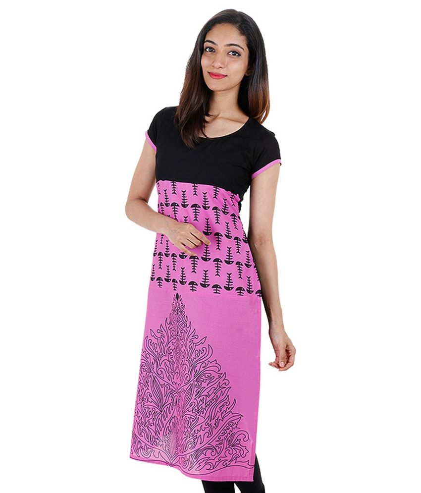 Estyle Pink Half Sleeve Cotton Kurtis Buy Estyle Pink Half Sleeve Cotton Kurtis Online At Best 1815