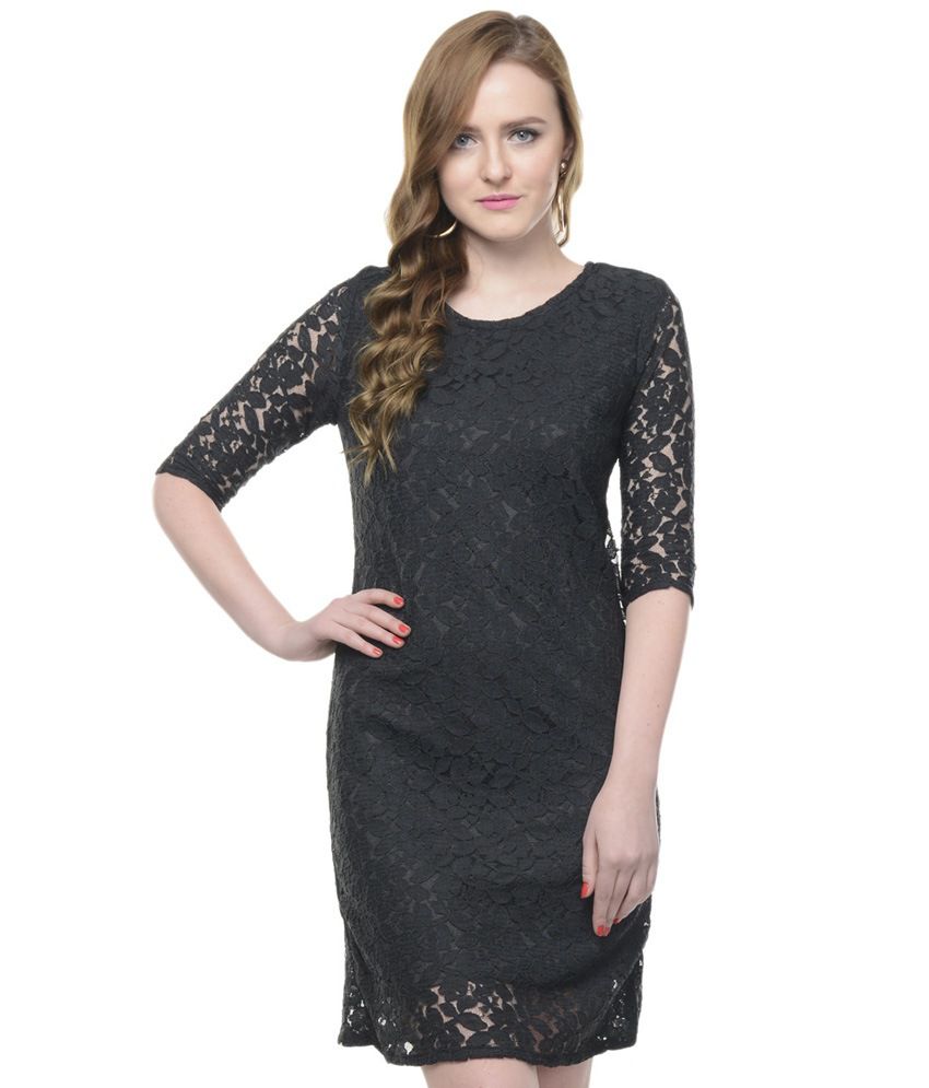 Mayra Black Net Dresses - Buy Mayra Black Net Dresses Online at Best ...