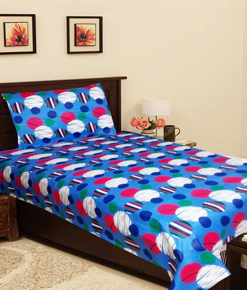 Homefab India Multi Cotton Single Bed Sheet (buy 1 Get 1 Free) Buy