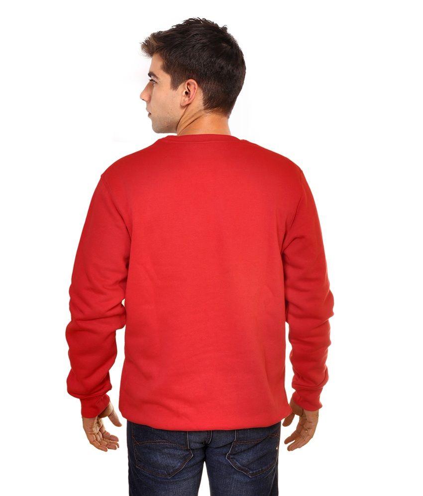 Reebok Red Non Zipped Full Round Neck Woollen Sweatshirt - Buy Reebok ...