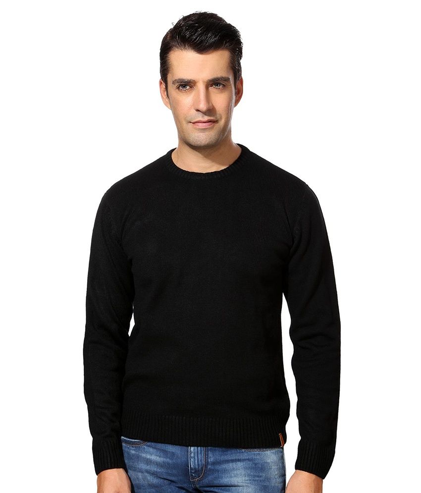 Peter England Black Crew Neck Sweater - Buy Peter England Black Crew ...