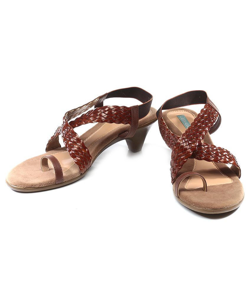 Catwalk Brown Heeled Sandals Price in India- Buy Catwalk Brown Heeled ...