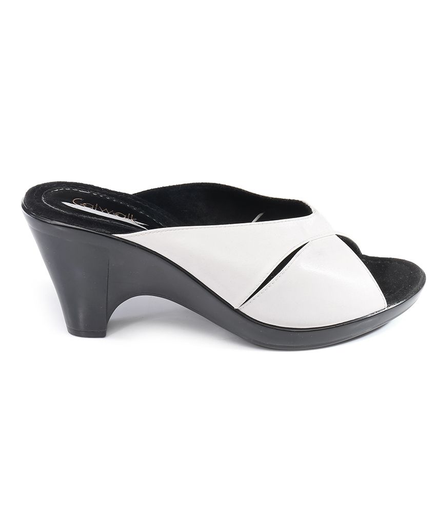 White Sandals: Kitten Heel White Sandals