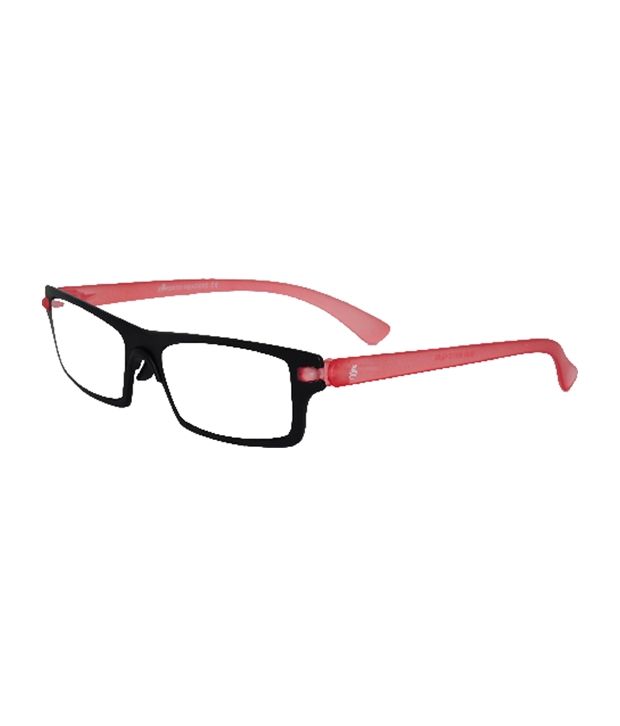 black glasses with red sides