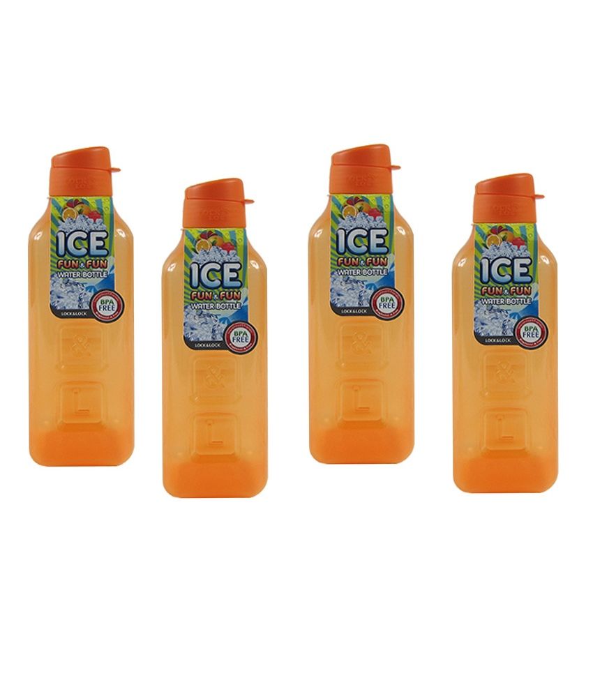 Lock & Lock Bpa Free Orange Water Bottle Set Of 4 Buy Online at Best