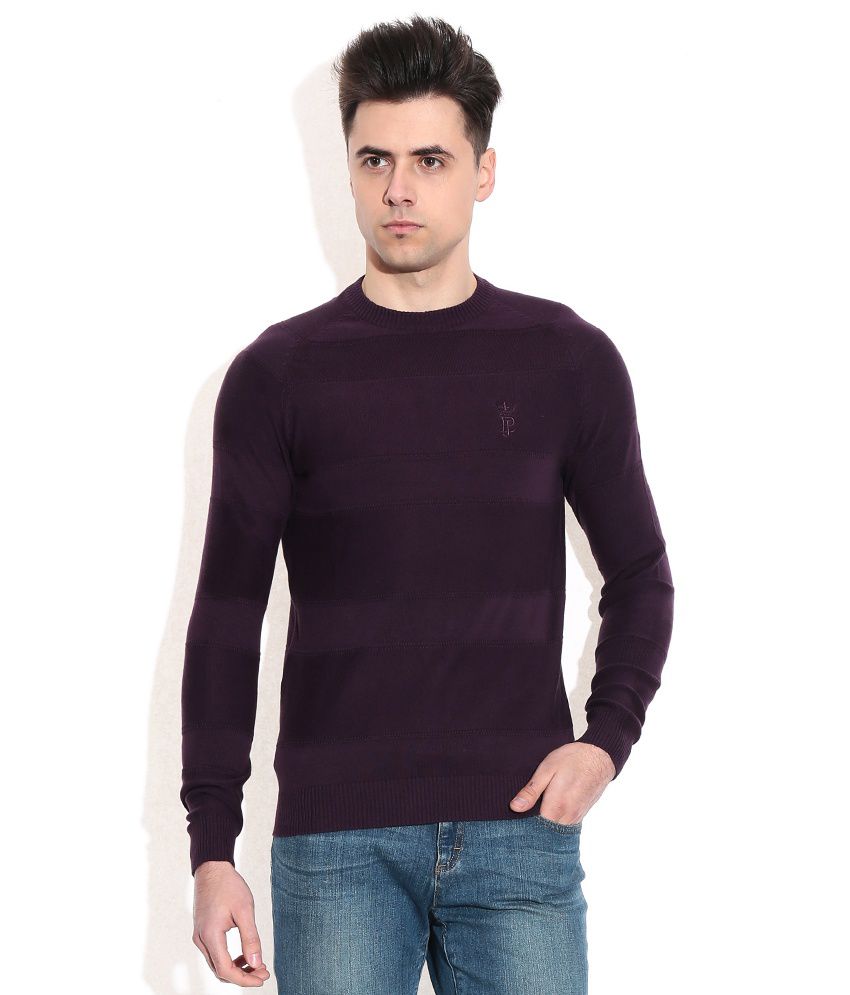 Pepe Jeans Purple Cotton Round Neck Sweater - Buy Pepe Jeans Purple ...