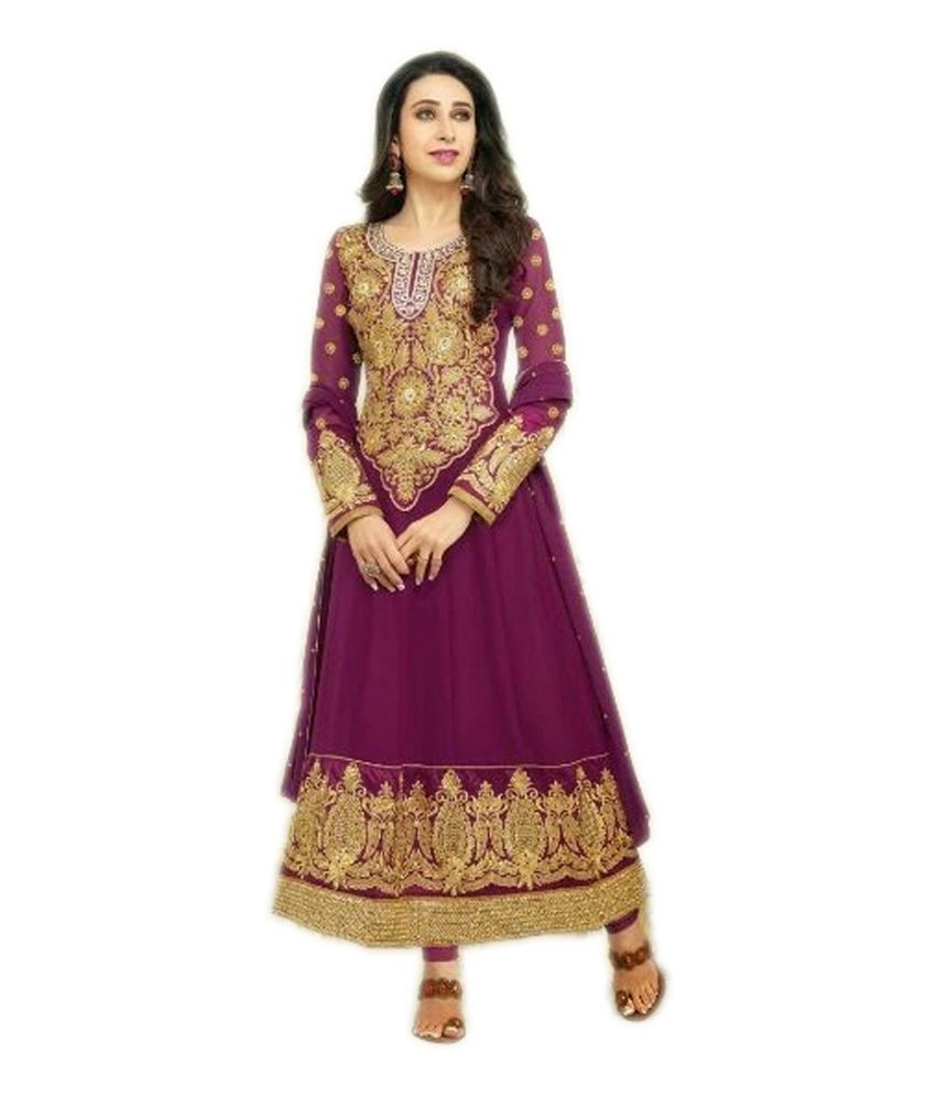 salwar soul shraddha arya charming purple georgette party wear suit