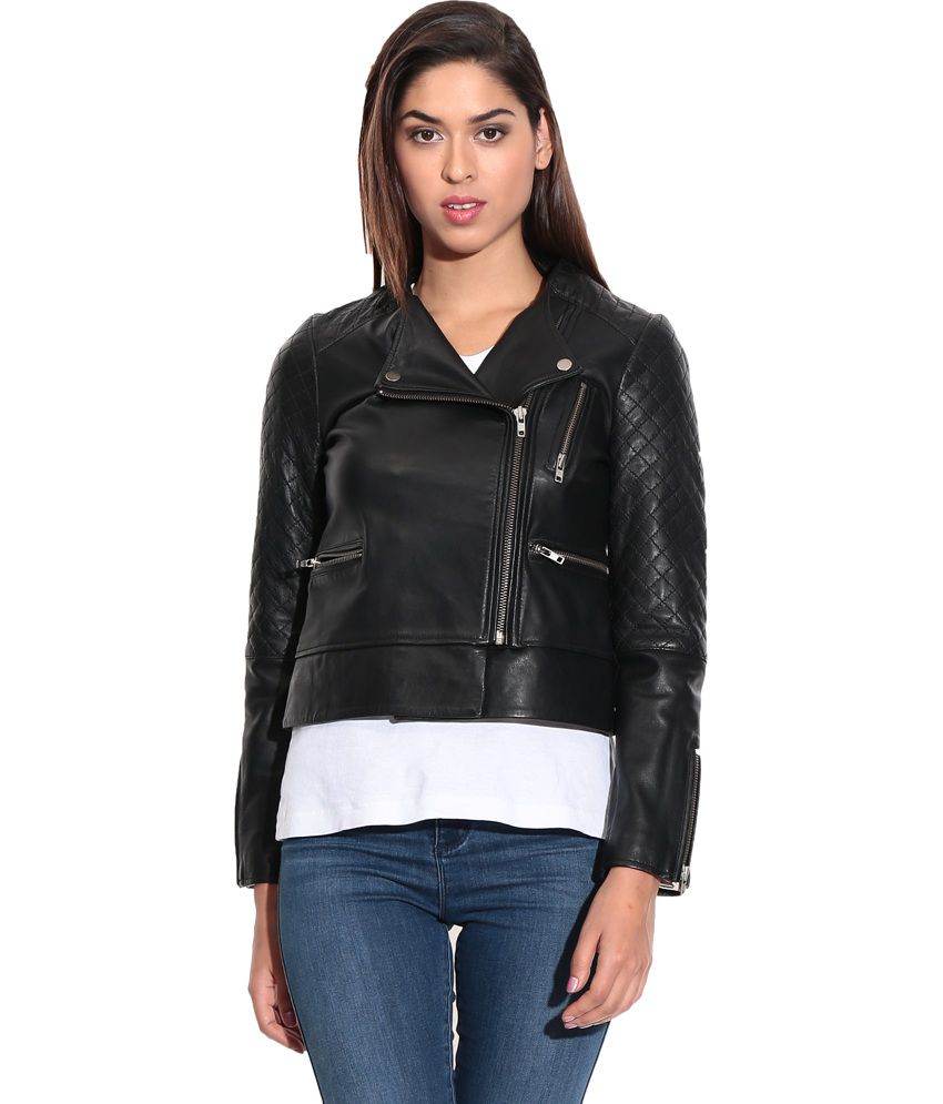 Buy Theo&Ash Black Leather Jackets Online at Best Prices in India ...